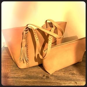 Tan leather tote